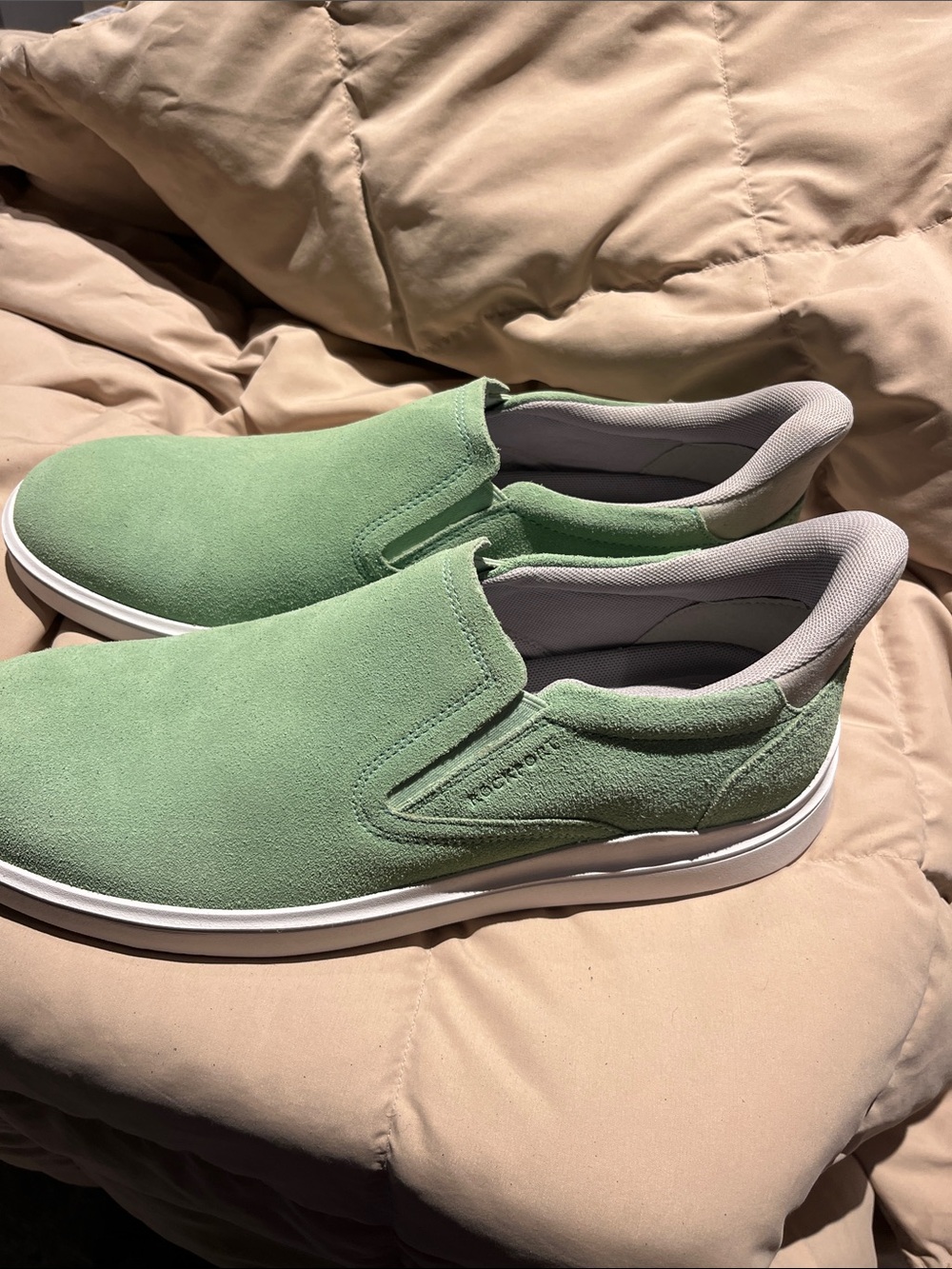 Rockport Men's Slip-On Suede Loafers in Sage Green size 10 1/2 New without Box